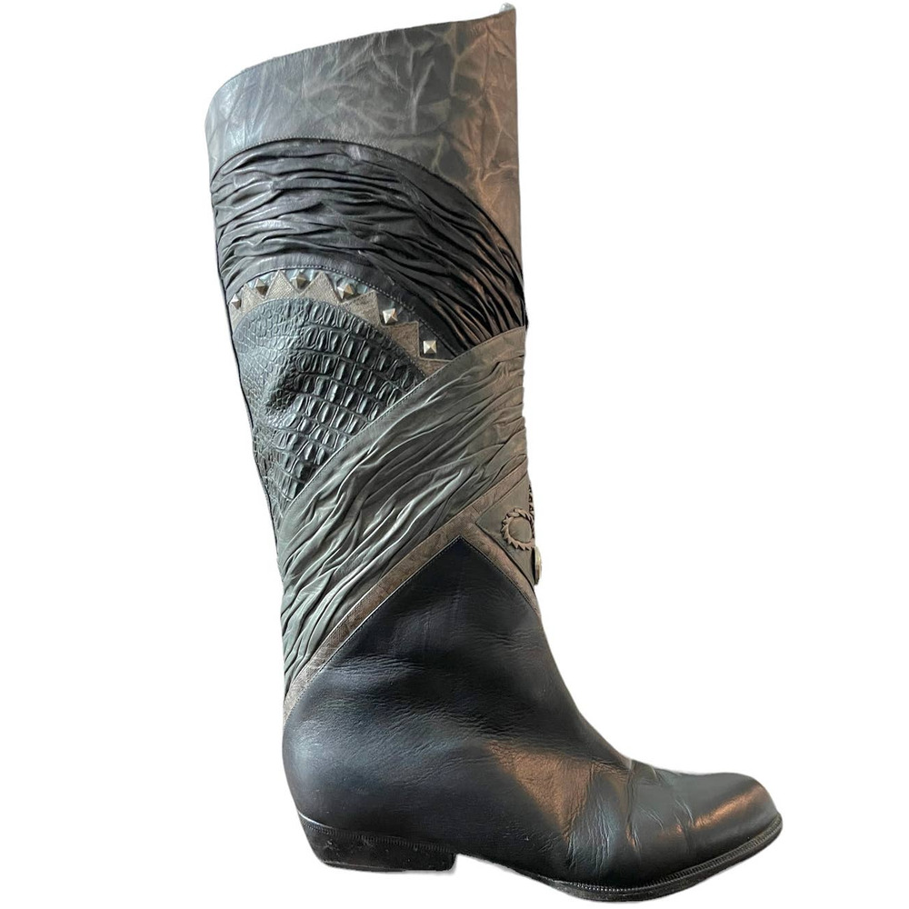 Vintage Nordstroms Italian Leather Size 6 Embellished Cowboy Boots